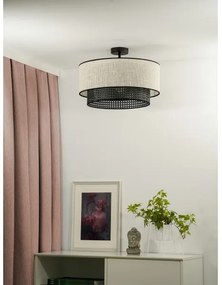 Lustră aplicată RATTAN Duolla YUTE 1xE27/15W/230V d. 45 cm crem/negru
