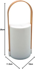 Lampă de birou LED cu mâner LUNARI 25 cm, albă