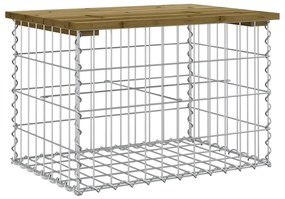 834355 vidaXL Bancă grădină, design gabion, 63x44x42 cm, lemn pin impregnat