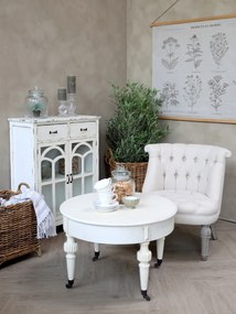 Măsuță de cafea pe roți, shabby chic, crem antichizat, Marie Antoinette