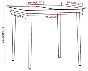 Set mobilier de gradina, cu perne, 3 piese, bej si negru Bej si negru, Lungime masa 80 cm, 3