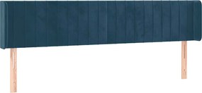 vidaXL Tăblie pat cu aripioare albastru închis 203x16x78/88 cm catifea