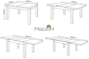 Mazzoni ROYAL Stejar Artisan/Bej (Șampanie) - MASĂ EXTENSIBILĂ PÂNĂ LA 2,7 m