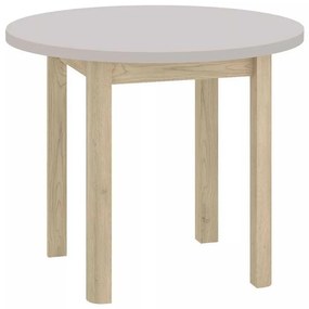 Masă de bucătărie Adam - 80 cm diametru, crem / stejar cremona