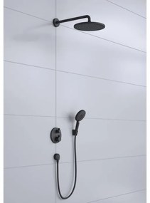 Sistem de dus incastrat, Hansgrohe Croma 280, baterie cu termostat Ecostat S, para si palarie dus, negru mat, 27961670
