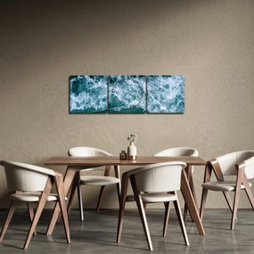 Tablou - Valuri oceanice (cu ceas) (90x30 cm)