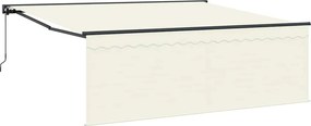 vidaXL Cortina Retractabilă Crem 400 × 300 cm Poliester și Aluminiu