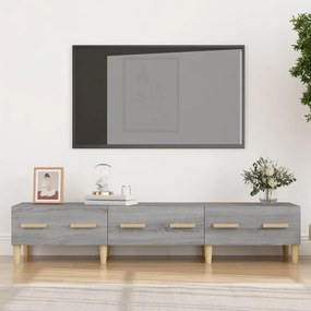 Comoda TV, gri sonoma, 150x34,5x30 cm, lemn compozit