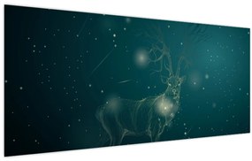 Tablou - Cerb magic noaptea (120x50 cm)