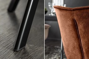 Set de 2 scaune pivotante The Dutch Comfort, catifea maro ruginiu