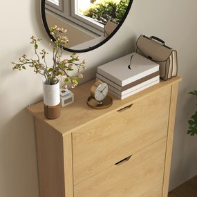 HOMCOM Dulap Slim pentru 18 Pantofi, 3 Sertare cu 2 Rafturi Reglabile Alb | Aosom Romania