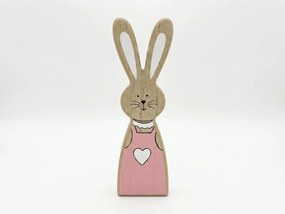 Iepuras din lemn LAPINA XL cu haine colorate, 18 cm Culoare: Albastru