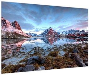 Tablou - Răsărit de soare deasupra Reine (90x60 cm)