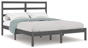 3104930 vidaXL Cadru de pat, gri, 120x200 cm, lemn masiv de pin