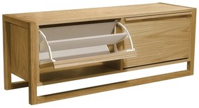 Pantofar în culoare naturală cu deschidere înclinată cu bancă cu aspect de lemn de stejar NewEst – Woodman