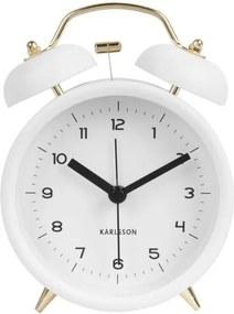 Ceas alarmă Karlsson Classic, alb, ⌀ 10 cm