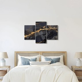 Tablou - Negru - decor auriu (90x60 cm)