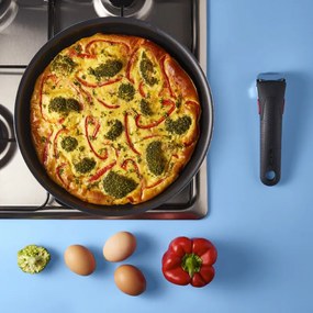 Set de tigaie Tefal Ingenio Easy Cook & Clean L1539053, 10 piese, mânere detașabile, acoperire antiaderentă, Thermo Signal, negru