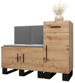 Set mobilier pentru hol Amanda 18 (Stejar artisan + gri închis). 1086013