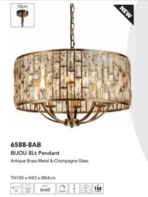 Lustra eleganta design modern Bijou 8Lt alama antic/ champagne