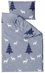 Lenjerie de pat din flanel DEER AND TREE gri Dimensiune lenjerie de pat: 70 x 90 cm | 140 x 200 cm