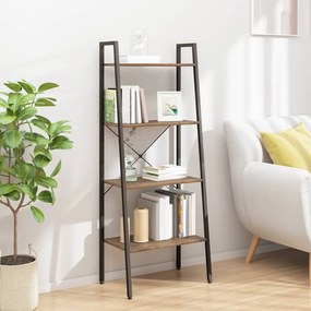 vidaXL Raft vertical cu 4 niveluri, maro închis și negru, 56x35x140 cm