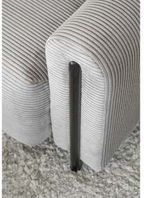 Canapea gri deschis extensibilă/cu spațiu de depozitare cu tapițerie din catifea reiată 244 cm Arcadova – ELTAP