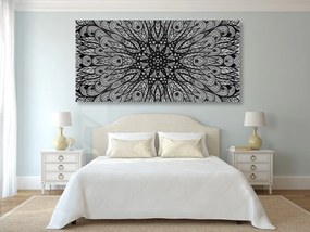 Tablou ornament etnic unic în design alb-negru