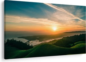 Tablou cu soarele răsărind deasupra mării (90x60 cm)