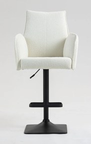 HR280KW Scaun Crem Boucle cu Bază Neagră