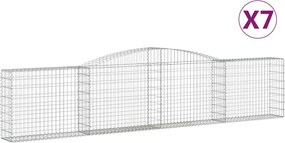 vidaXL Coșuri gabion arcuite 7 buc, 400x30x80/100 cm, fier galvanizat