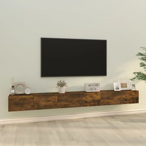 vidaXL Set dulapuri TV, 3 piese, stejar fumuriu, lemn prelucrat