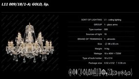 Lustra 18 brate cristal Bohemia L11 009/18/1-A