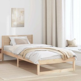 vidaXL Cadru de pat Natural Lemn de pin solid 90 x 200 cm Durabil
