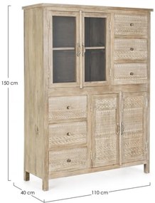 Bufet finisaj natural din lemn de Mango, 110x40x150 cm, Mayra Bizzotto