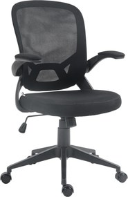 HOMCOM Scaun de Birou Ergonomic cu Înălțime Reglabilă, Scaun de Birou cu Balansoar și Țesătură Respirabilă, 59x58x96-106 cm, Negru | Aosom Romania