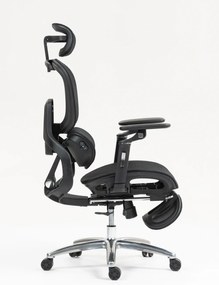VIGOCHAIR ULTRA PRO Scaun ergonomic, spatar reglare verticala, suport lombar cu masaj si incalzire, sezut translatie, cotiere 6D, suport picioare, Full Mesh, Negru