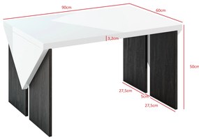 Masă de cafea Tarni (gri deschis + alb lucios). 1055246