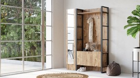 Pantofar Cuier Ortak cu oglinda, Stejar, 126 x 180 x 36 cm