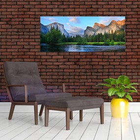 Tablou cu peisaj montan sălbatic (120x50 cm)