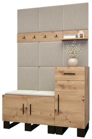 Set mobilier pentru hol Amanda 5 (Stejar artisan + bej). 1085893