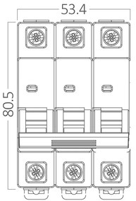 Siguranta automata 3P, 32A, curba de declansare C, capacitate de rupere 6kA, Braytron