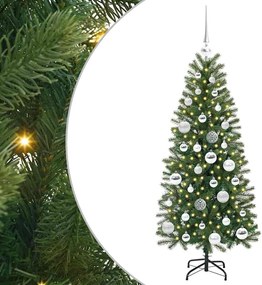 vidaXL Brad de Crăciun artificial cu 150 LED Verde 120 cm PE și PVC