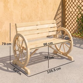 Outsunny Banca Country Fonta 127×60×85 cm – 2‑locuri cu Cotiere Rotative Neagra | Aosom Romania