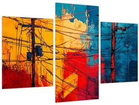 Tablou - Linii electrice abstracte (90x60 cm)
