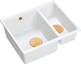 Chiuveta compozit sub blat Quadron Logan 150 alb - cupru 56x46 cm