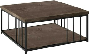 Masuta cafea Zenn, nuc/negru, PAL melaminat, 90x90x40 cm