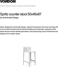 Set 4 Scaune inalte de bar design modern exterior / interior SPRITZ COUNTER STOOL H-87CM 56020 Vondom