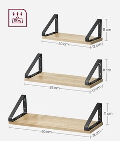 Rafturi de perete TAYLOR SONOMA set 3buc