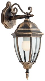 Lampă de perete de exterior Redo 9605 SEVILLA 1xE27/42W/230V IP44 auriu/patină